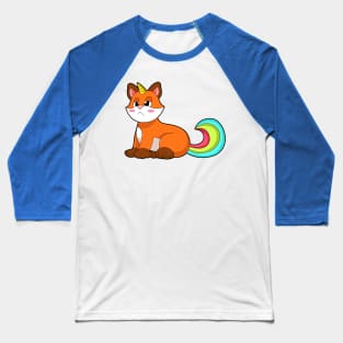 Fox Unicorn Baseball T-Shirt